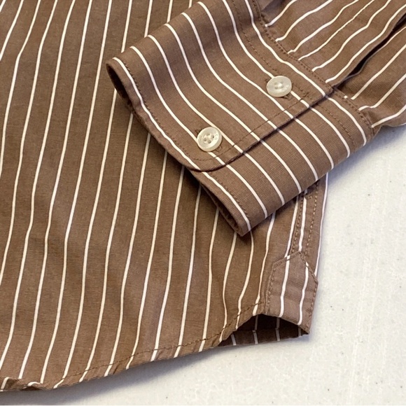 Hollister Brown and White Striped Casual Shirt - Picture 5 of 7